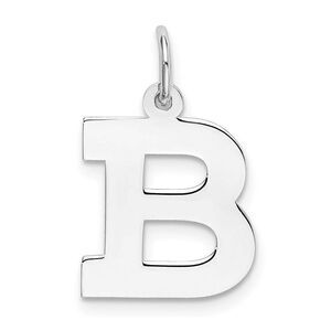 Sterling Silver Amanda Collection Medium Block Style Initial B Pendant